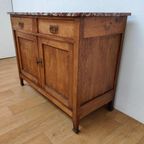 Vintage Frans Dressoir Commode, Ladekast Bakamermeubel Met Marmer Blad thumbnail 6