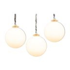 Set Of 3 Hanging Lamps Made Of Opaline (Milk Glass) thumbnail 2