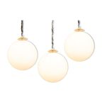 Set Of 3 Hanging Lamps Made Of Opaline (Milk Glass) thumbnail 2