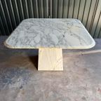 Vintage Carrara Marmeren Eettafel, Italië 1980 thumbnail 10