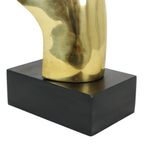 Enorme Vintage Gouden Ibex Gazelle Rams Kop Koperen Sculptuur Xl 56Cm thumbnail 10