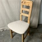 6X Vintage Keuken Stoelen Set , Nieuwe Teddy Boucle Bekleding thumbnail 6