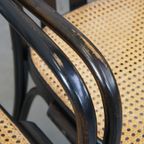 Set Van 4 Vintage Houten Design Eetkamer/ Bistro Stoelen Met Rieten Zitting In Thonet Stijl thumbnail 13