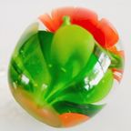 Vintage Murano Glas Presse Papier Oranje Bloem 1970’s thumbnail 3