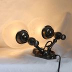 Vintage Dubbele Tinnen Wandlamp, Tweede Helft 20E Eeuw. thumbnail 4