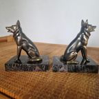 Art Deco Herder Hond Marmer Boekensteunen thumbnail 3