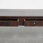 Schitterende Antieke Zuid Europese Kastanjehouten Salontafel Met 2 Lades thumbnail 4