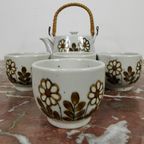 Vintage Keramiek Theeservies. Theepot En Kop En Schotels thumbnail 3