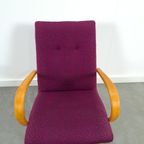 Paarse Fauteuil Met Houten Armleuningen thumbnail 6