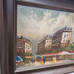 Vintage Olieverf Met Parijse Bloemenmarkt Frederic, 20e Eeuw thumbnail 5