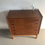 Vintage Teak Ladekast Met 5 Lades thumbnail 4