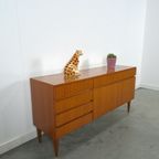 Teak Fineer Dressoir Barkast Met Lades En Klepdeuren thumbnail 8