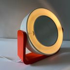 Spiegel Space Age, 2-zijdig Oranje-wit Tafel Of Wand Vintage thumbnail 6