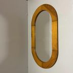 Vintage Jaren 70 Zweeds Design Ovale Grenen Houten Spiegel thumbnail 5