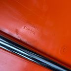4x Vintage Oranje Stapelstoelen Oranje Kuip En Chromen Frame thumbnail 4