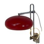 Vintage - Ca. 1960’S - Space Age Design - Adjustable Wall Sconce With Bright Red Shade thumbnail 2