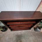 Klassieke Donkere Lage Boekenkast, Sidetable, Wandconsole thumbnail 3