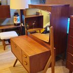 Vintage Deense Make-up Kaptafel Spiegel Make Up Opmaak Tafel thumbnail 14
