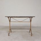 Tuintafel, Bistrotafel A. Delail Toulouse Met Marmer Blad, Jaren 20 thumbnail 23