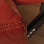 Rood Lederen Lounge Bank thumbnail 2