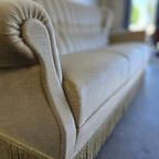 Vintage Beige Zetel / Canapé / Couch Met Franjes thumbnail 11