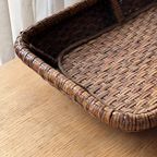Vintage Xl Rattan Bamboo Tray thumbnail 3