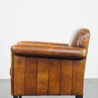 In Goede Staat Verkerende Schapenleren Art Deco Design Fauteuil/armchair Met Leuke Details thumbnail 6