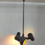 Vintage Original Hüstadt Leuchten 3 Spots Plafondlamp (in Hoogte Verstelbaar) thumbnail 3