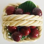 Vintage Bassano Fruitmandje Kersen Keramiek 1970’s thumbnail 4