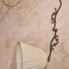 Vintage Schaarlamp, Wandlamp Brons Met Beige Kap thumbnail 4