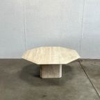Vintage Achthoekige Travertin Salontafel, 1970’s thumbnail 8