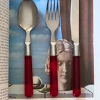 Vintage Ikea Cutlery Set With Red Handles thumbnail 6