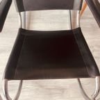 Vintage Italian Steel And Leather Rocking Chair Attributed To Fasem, 1970S thumbnail 11