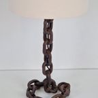 Brutalist Tafellamp Sculptuur Kettinglamp France ’70 Vintage thumbnail 5