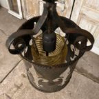 Oude Franse Metalen Hanglampen, Franse Lelie. Origineel thumbnail 4