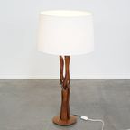 Prachtige Organische Vintage Houten Deens Design Lamp Uit De Jaren ’60 thumbnail 2