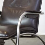 Donkerbruine Lederen Design Fauteuil + Hocker De Sede Ds 270 thumbnail 11