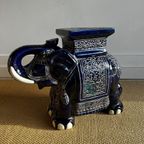 Xl Keramiek Olifant Plantentafel Kruk Stool Vintage thumbnail 2