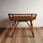 Frans Rotan Bamboe Bureautje Sidetable Vintage Jaren 60 thumbnail 4