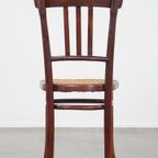 Originele Vintage Thonet Design Bistro Stoel Met Gematte Zitting thumbnail 9
