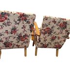 Halabala H-237 Stoelen Gerestaureerd, Wit Met Bloemen thumbnail 8