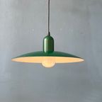 Kleine Groene Emaille Mid Century Schotel Hanglamp thumbnail 7