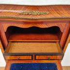 Antiek Franse Secretaire Wandkast Ladekast Met Marmer Blad thumbnail 7