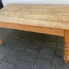 Antiek Grenen Tafel Met Grote Lades, 167 Cm Lang thumbnail 8