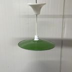 Brocante Frans Antieke Hanglamp Metaal Schotellampje thumbnail 2