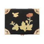Zwart Gelakte Chinese Juwelendoos Zeepsteen Messing Chinoiserie thumbnail 6