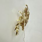 Large Italian Floral Gilded Gold Wall Lamp , 1970’S thumbnail 14
