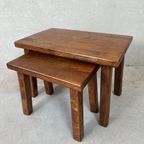 2X Brutalist ‘Nesting’ Tables – Oak thumbnail 4