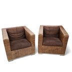 Rodolfo Dordoni / Suitcase Lounge Chairs By Minotti Italy / Leather Cushions / Marked thumbnail 14