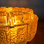 Midcentury Gouden Glas Plafonniere , Plafond Of Wandlamp. Sunburst Glazen Lamp thumbnail 6